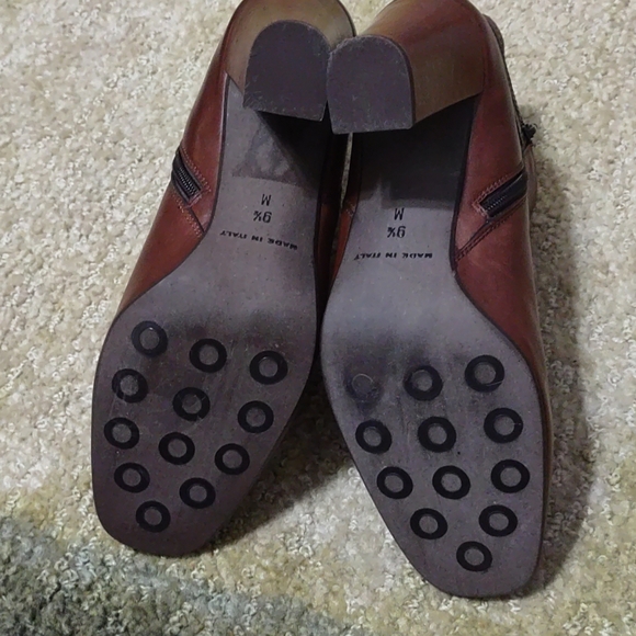 Women's Leather Booties High Quality Dark Brown Ankle Boots Sz 9.5 Made in Italy - Picture 4 of 10